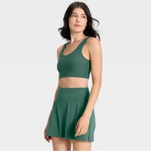 ALL IN MOTION NWT Women's Everyday Soft Mid-Rise Skort 14.5" -dark green -XS